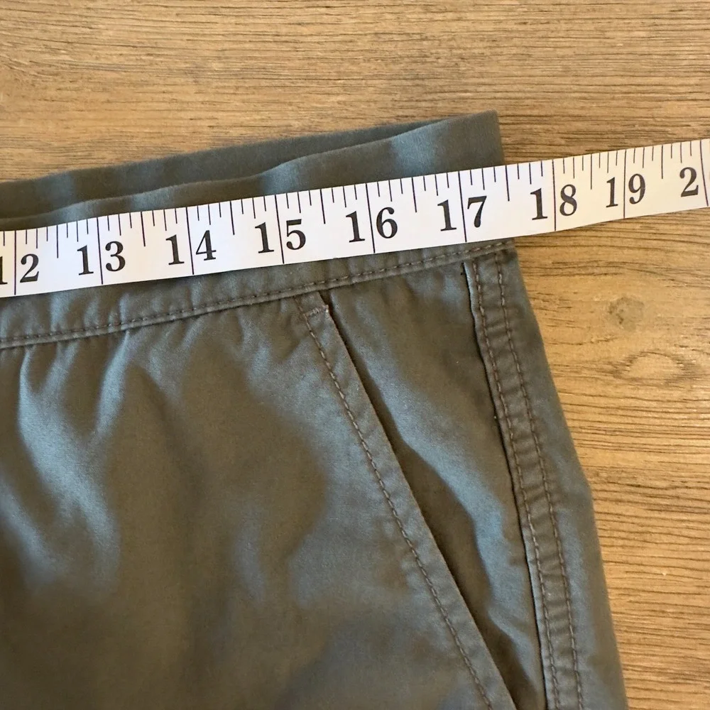Ksubi Cotton Twill Flat Front Active Shorts-Men's Sz 34-Army Khaki Green-Hiking‎